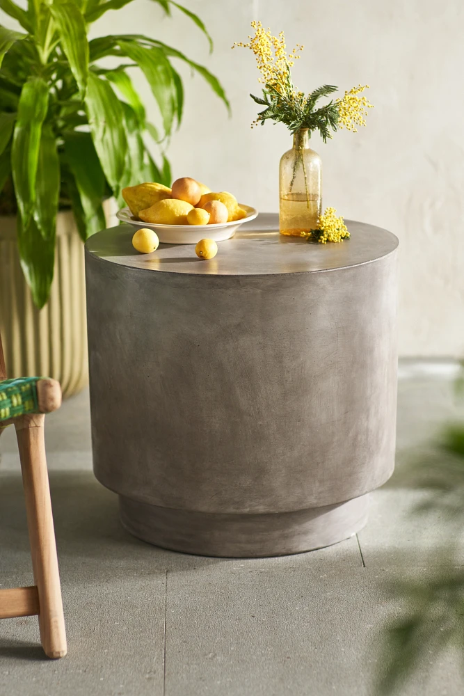 Concrete Barrel Side Table