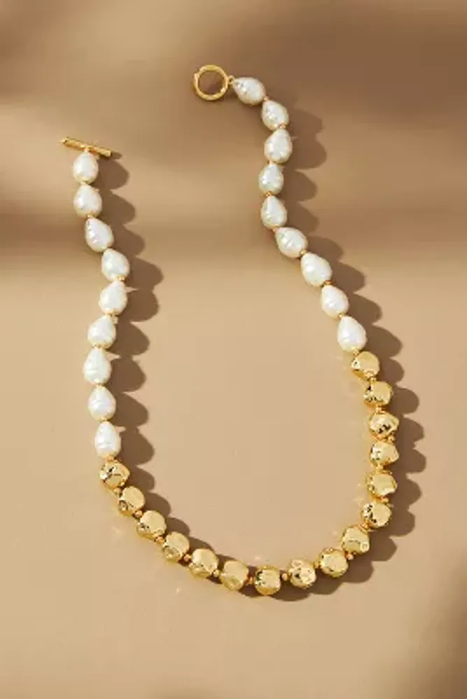 Pearl and Chain Initial Necklace – Joolz by Martha Calvo