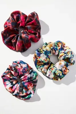 Kachel Hot Floral Scrunchies, Set of 3
