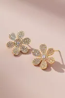Pavé Flower Post Earrings