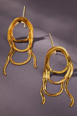 Snake Loop Drop Earrings