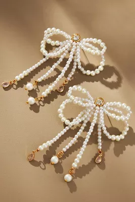 Multi-Layer Pearl Bow Earrings