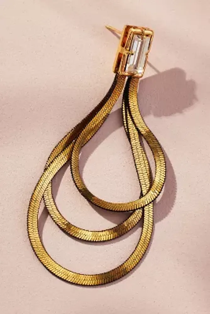 Triple-Layer Chain Loop Earrings