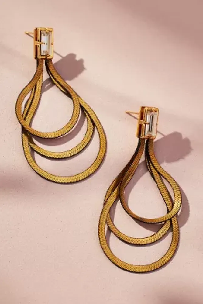 Triple-Layer Chain Loop Earrings