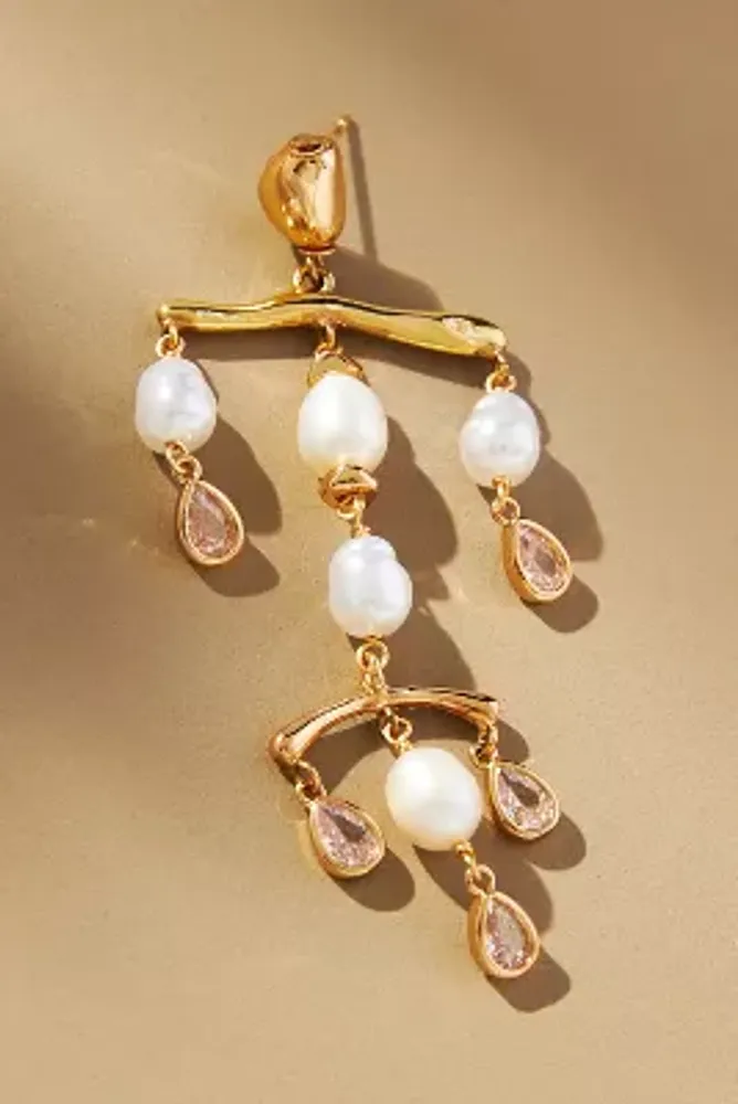 Tiered Pearl Drop Earrings