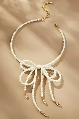 Pearl Bow Collar Necklace
