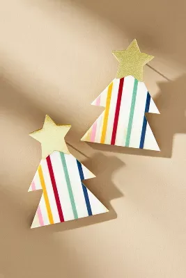 Sunshine Tienda Rainbow Christmas Tree Earrings