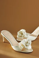 Black Suede Studio Josephina Rosette Heels