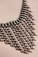 Tiered Crystal Fringe Bib Necklace