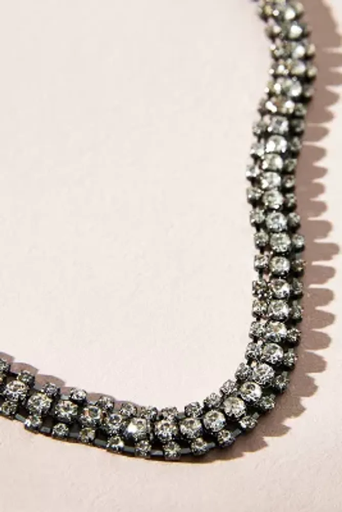 Squiggle Crystal Collar Necklace