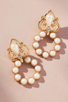 Gilded Pearl Drop Earrings