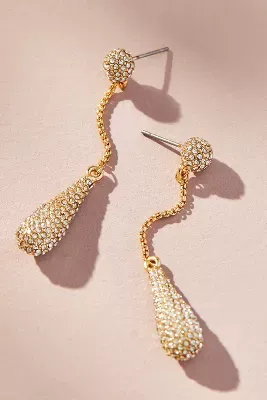 Chain Pavé Teardrop Earrings