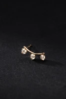 Rachel Reid Jewelry Diamond Curved Bar Stud Earrings