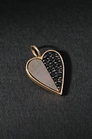 Rachel Reid Jewelry Black Spinel & Grey Mother-of-Pearl Heart Charm