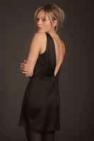 BHLDN Alice High-Neck Stretch Satin Mini Dress