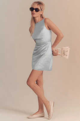 BHLDN Alice High-Neck Stretch Satin Mini Dress