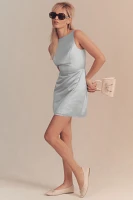 BHLDN Alice High-Neck Stretch Satin Mini Dress