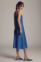 BHLDN Isla Strapless Stretch Satin Column Midi Dress