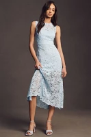 BHLDN Kamila High-Neck Lace Midi Dress