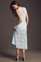 BHLDN Kamila High-Neck Lace Midi Dress