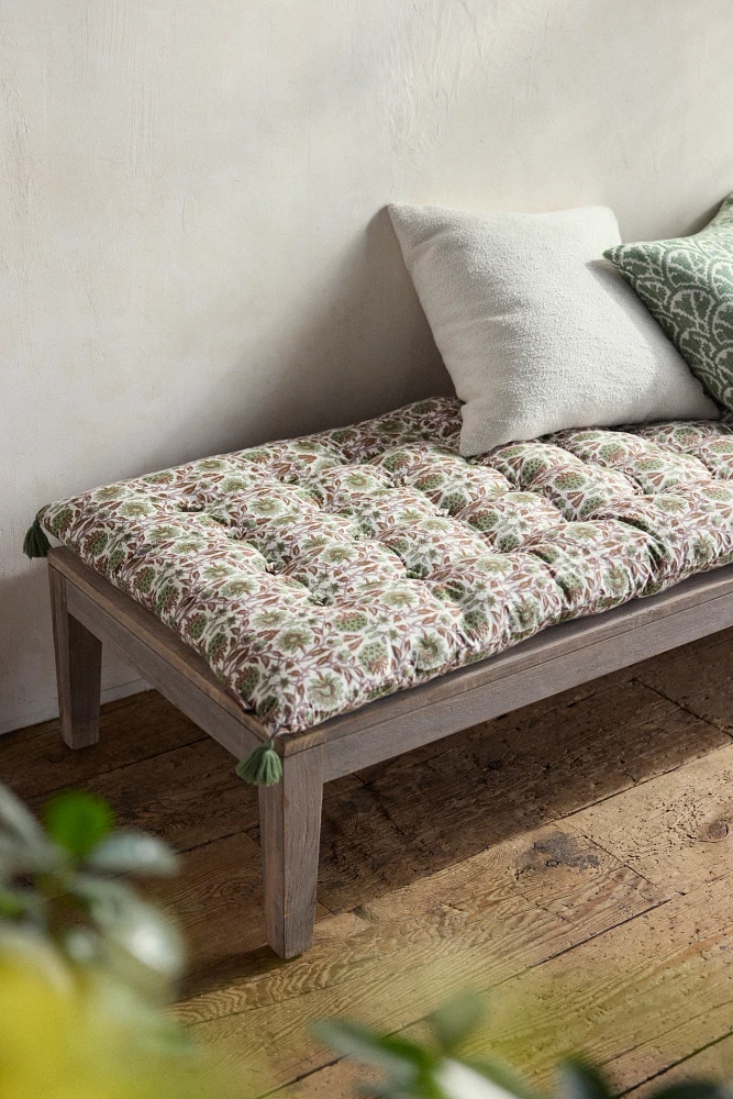 Tufted Cotton Floor Cushion, Garden Floral