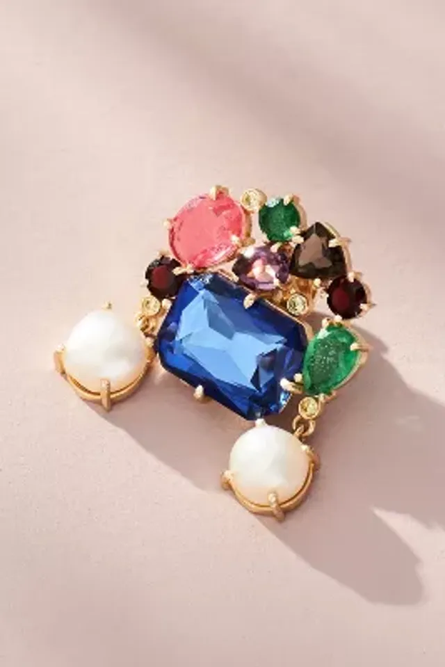 Gemstone Flower Brooch by Atelier Mon in Blue, Women's at Anthropologie