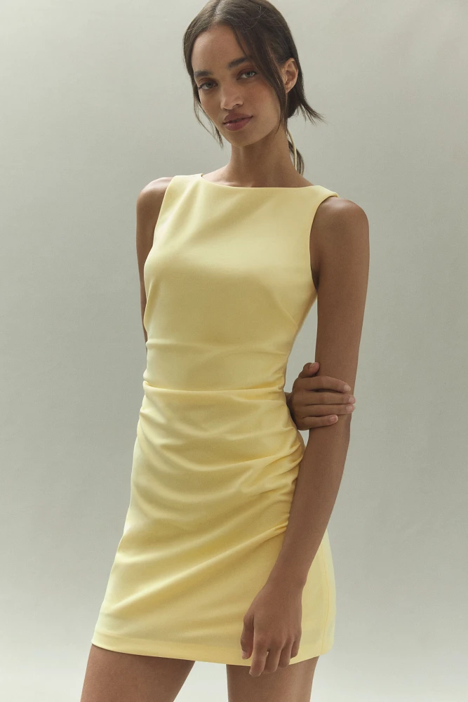 BHLDN Blair Stretch Crepe High-Neck Mini Dress