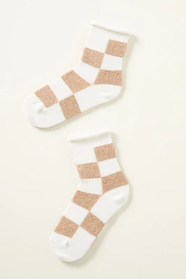 Plush Grid Socks