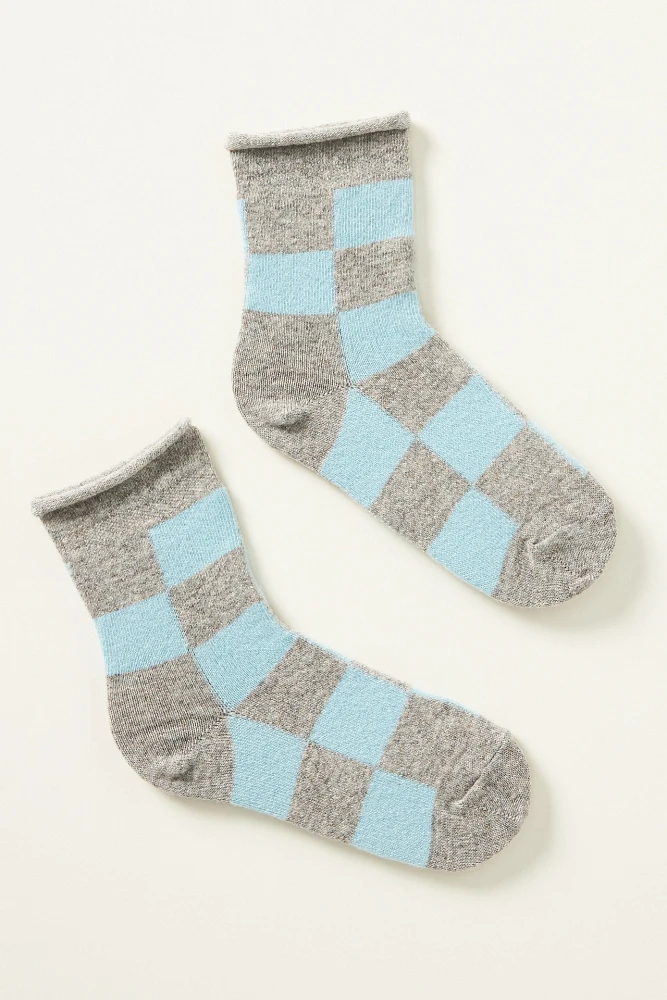 Plush Grid Socks