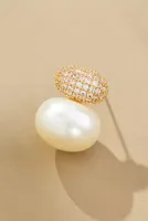 Crystal-Topped Pearl Earrings