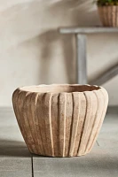 Ribbed Terracotta Low Taper Pot