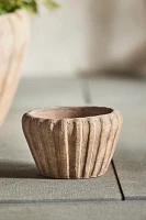 Ribbed Terracotta Low Taper Pot