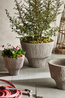 Fluted Textured Concrete Planter