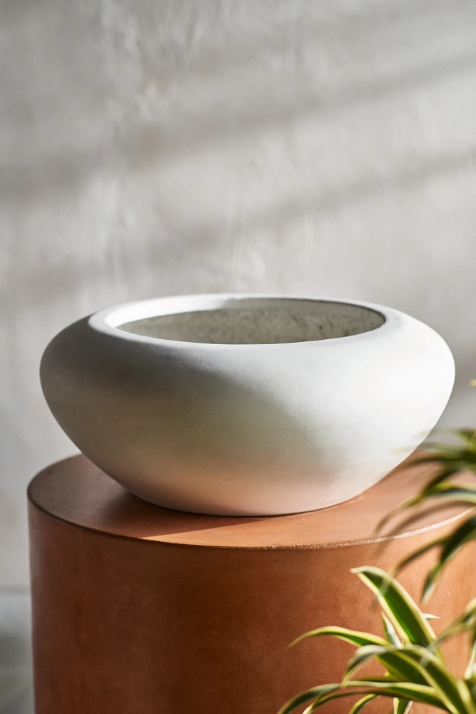 Smooth Concrete Bowl Planter