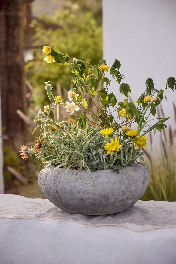 Fiber Concrete Shoulder Bowl Planter