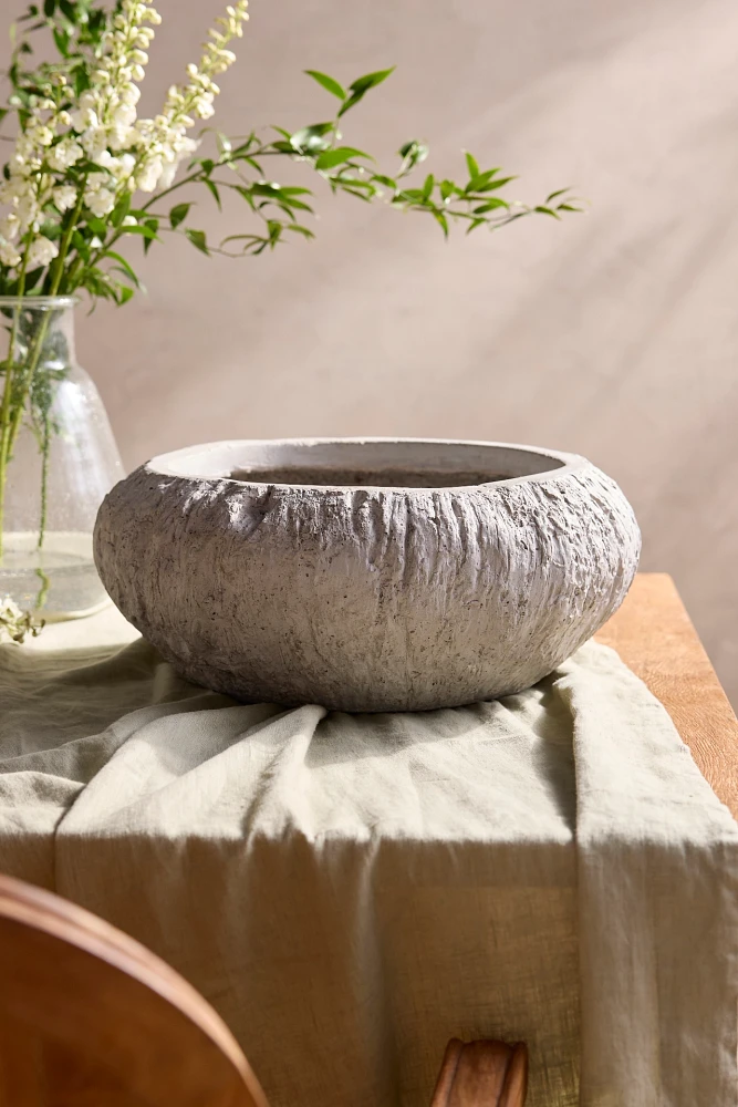 Fiber Concrete Shoulder Bowl Planter