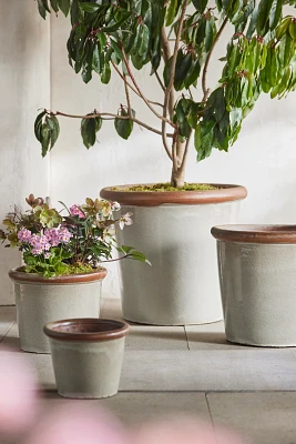 Raw Rim Stoneware Taper Planter