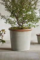 Raw Rim Stoneware Taper Planter