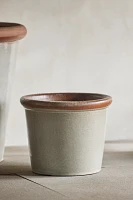 Raw Rim Stoneware Taper Planter