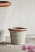 Raw Rim Stoneware Taper Planter