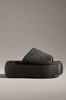 Simon Miller Cloudy Raffia Platform Slide Sandals