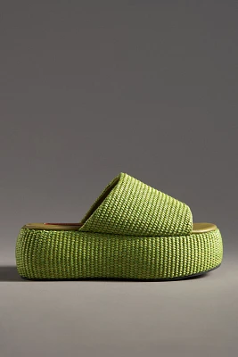 SIMONMILLER Cloudy Raffia Platform Slide Sandals