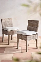 Ridgeline Wicker + Teak Side Chairs, Set of 2