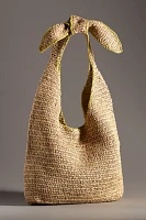 Tipped Raffia Knotted Tote