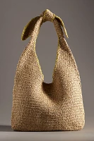 Tipped Raffia Knotted Tote