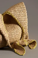 Tipped Raffia Knotted Tote