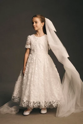 Princess Daliana Short-Sleeve Lace Flower Girl Dress