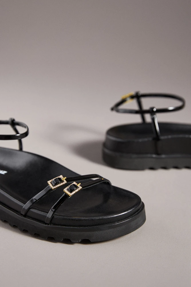 Lola Cruz Buckle Football Sandals