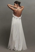 PatBO Maia 3D Floral Hand-Embroidered Wedding Gown