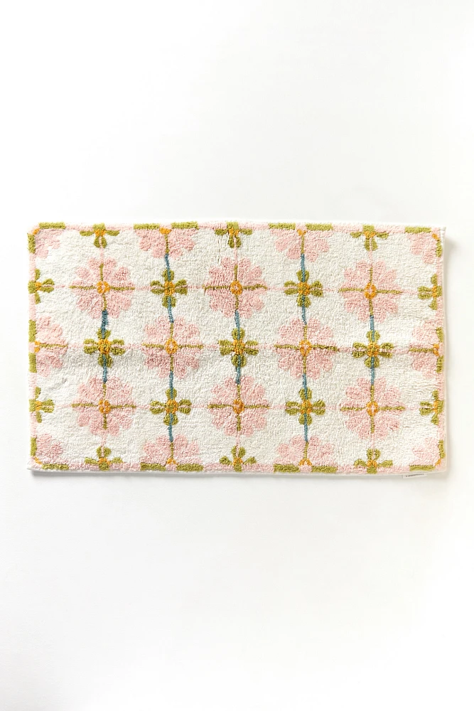 Daisy Tile Tufted Cotton Bath Mat